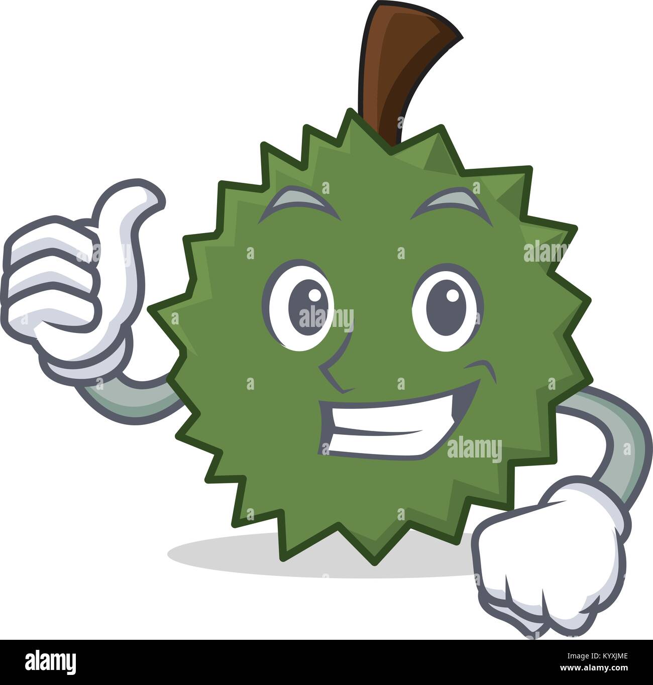 Daumen hoch Durian Charakter Cartoon Stil Stock Vektor