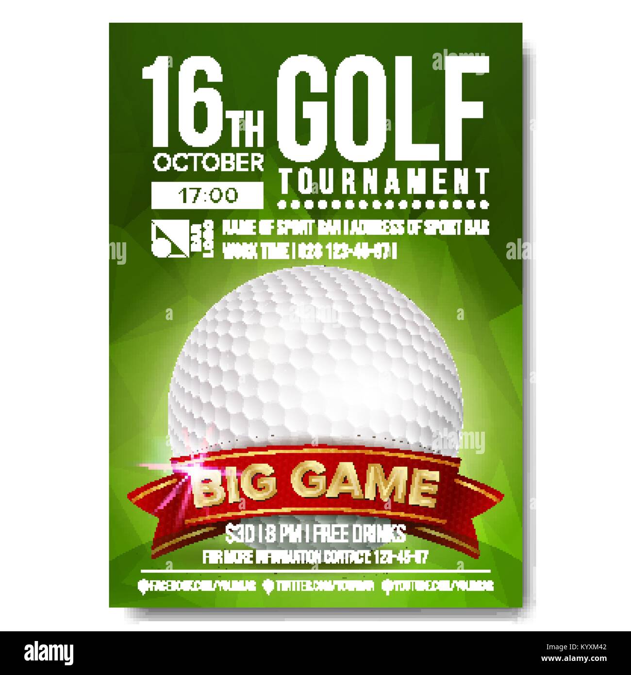 Template Golf Tournament Scramble Invitation Stockfotos und With Regard To Golf Outing Flyer Template