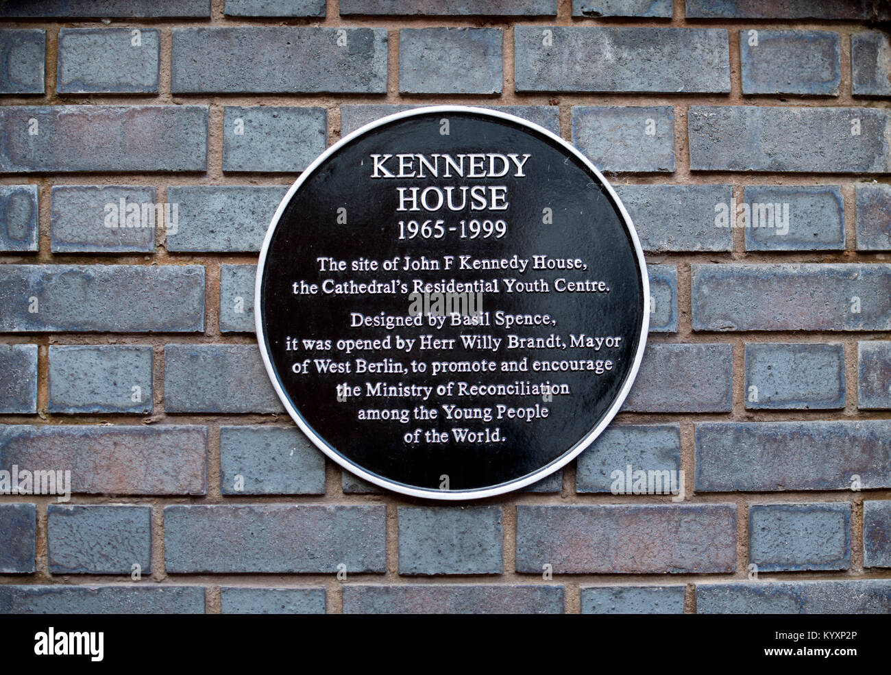 Kennedy House Plakette, Hügel, Coventry, West Midlands, England, Großbritannien Stockfoto