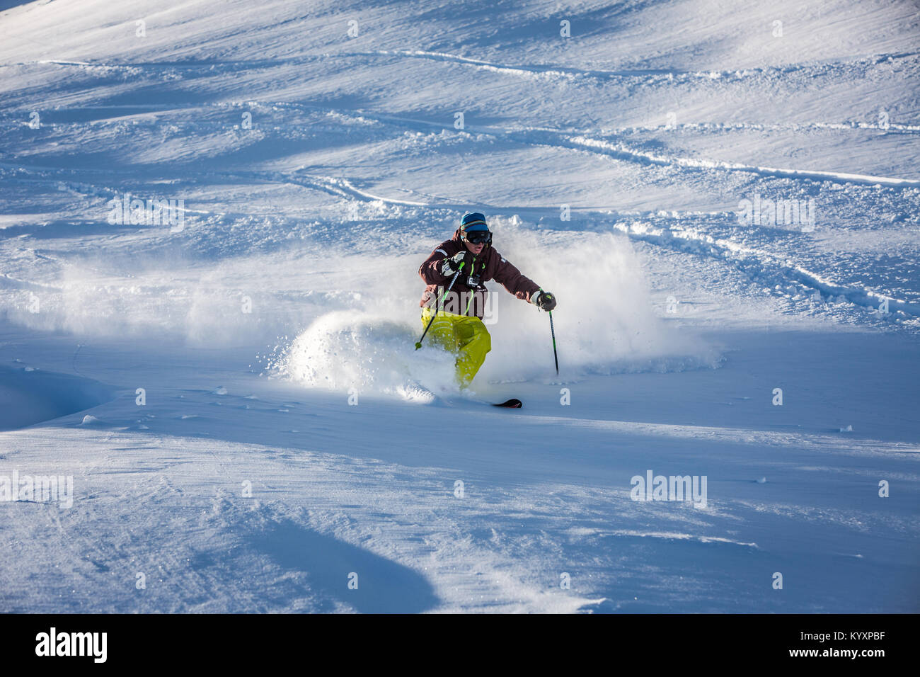 Ski Pulver Stockfoto