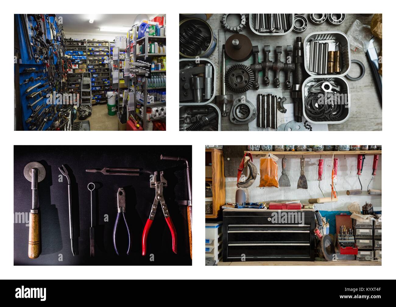 Reparatur Werkzeuge und Werkstatt collage Stockfoto