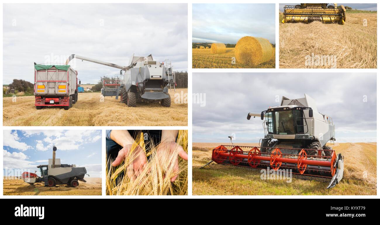 Landwirtschaftliche Fahrzeuge collage Stockfoto