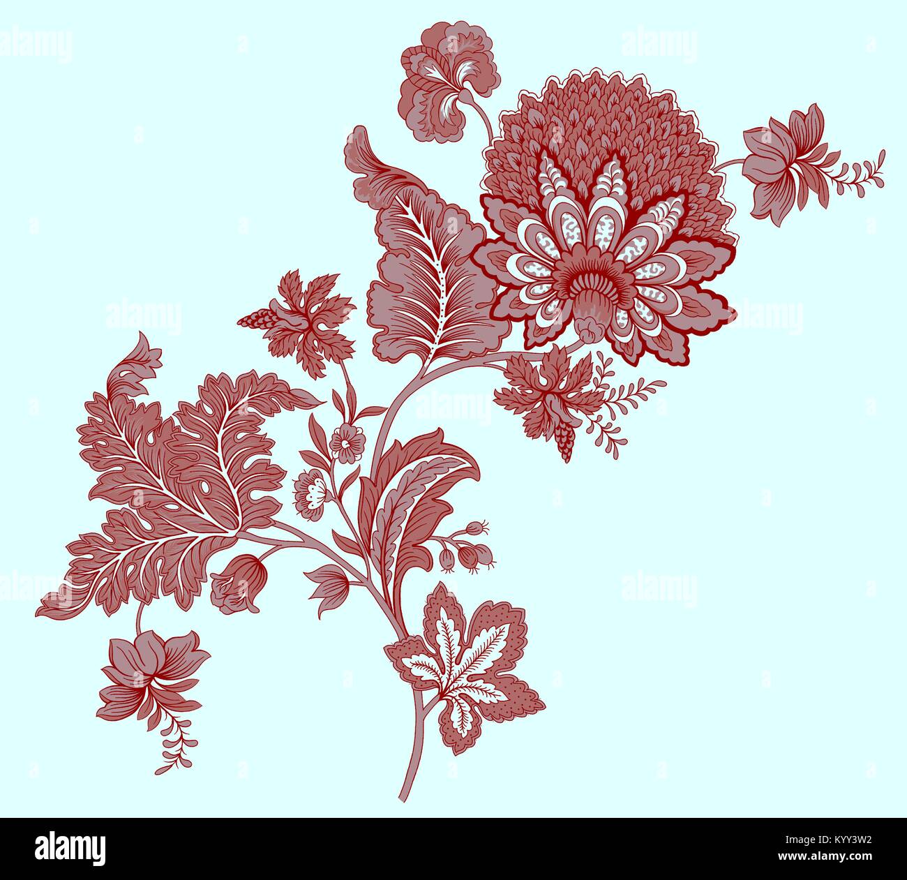 Vector Illustration Muster Kunst Zeichnung Blume Blätter Blumen Zeichnung Design art Stock Vektor