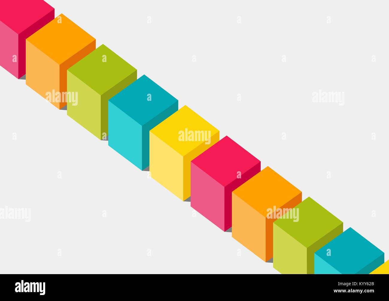 Flache design Vector Illustration von 3-dimensionalen bunte Kisten oder Blöcke. Konzept für blockchain oder der Vielfalt Stock Vektor