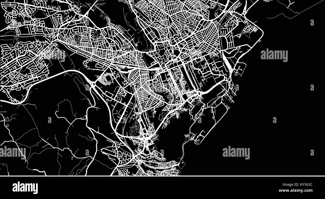 Urban vektor Stadtplan von Cardiff, Wales Stock Vektor