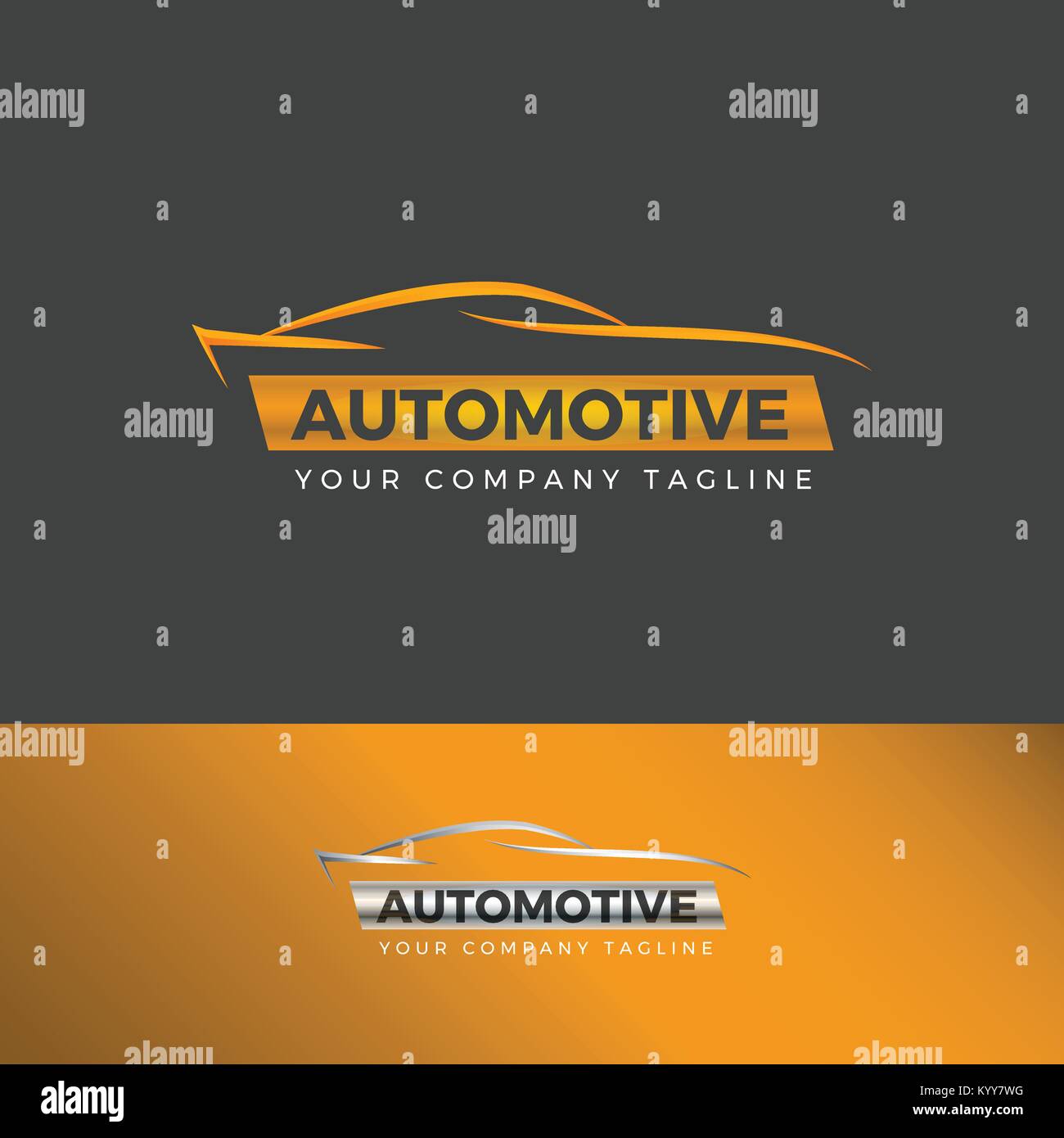 Einfache Linie Auto logo Vorlage Symbol mit gelber Farbe Stock ...