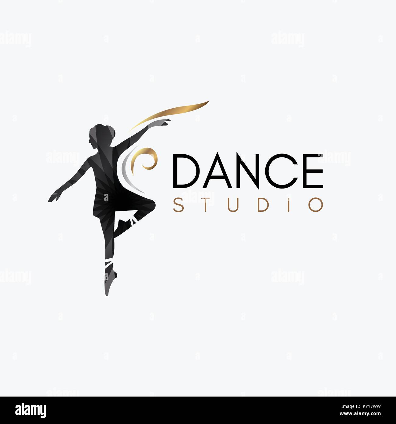 Ballett Tanz Studio Logo template Element Symbol mit Luxus gradient Farbe Stock Vektor