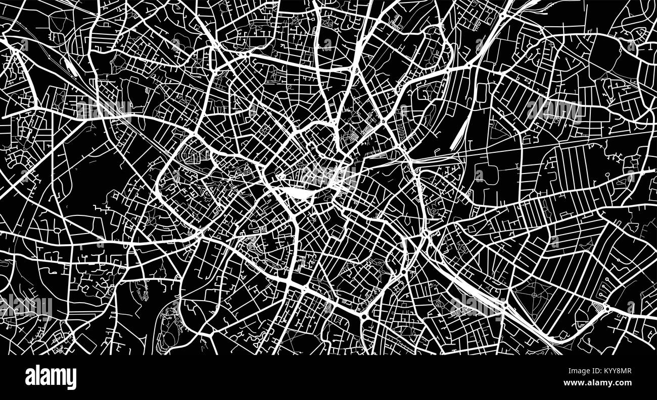 Urban vektor Stadtplan von Birmingham, England Stock Vektor