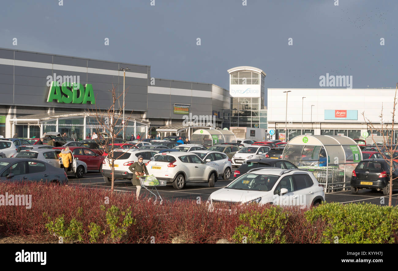 Byron Place Shopping Center, Seaham, County Durham, England, Großbritannien Stockfoto