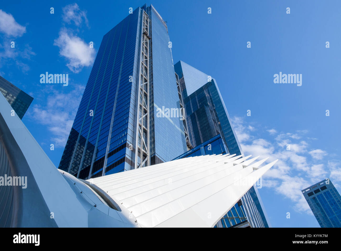 Teil der Oculus Struktur des World Trade Center Verkehrsknotenpunkt Bahnhof in New York City, USA Stockfoto