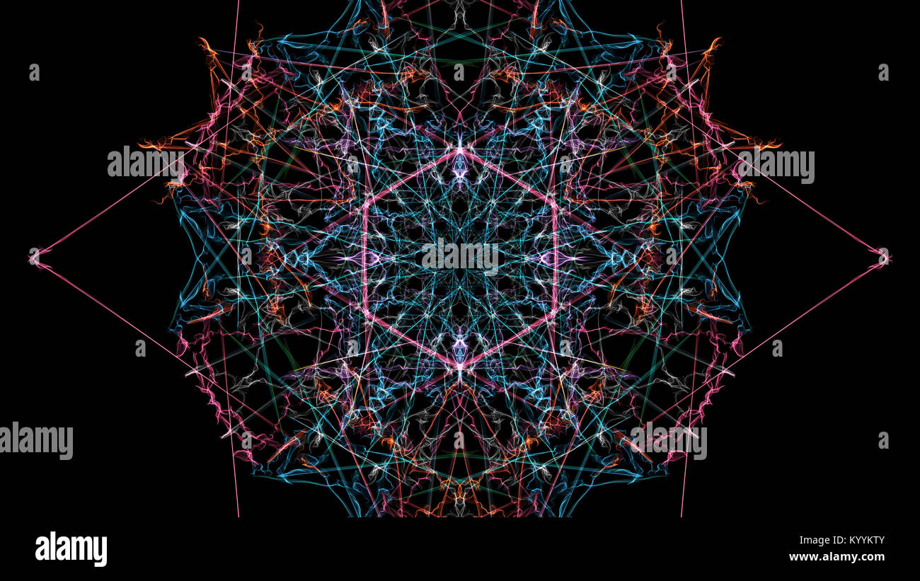 Farbenfrohe abstrakte futuristischen Hintergrund. Seide Symmetrie Serie. Stockfoto