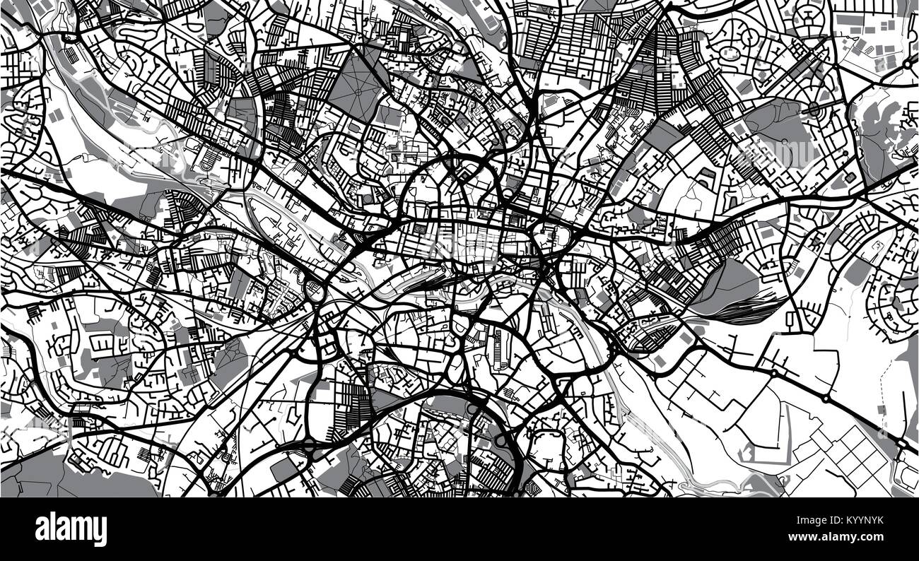 Urban vektor Stadtplan von Leeds, England Stock Vektor