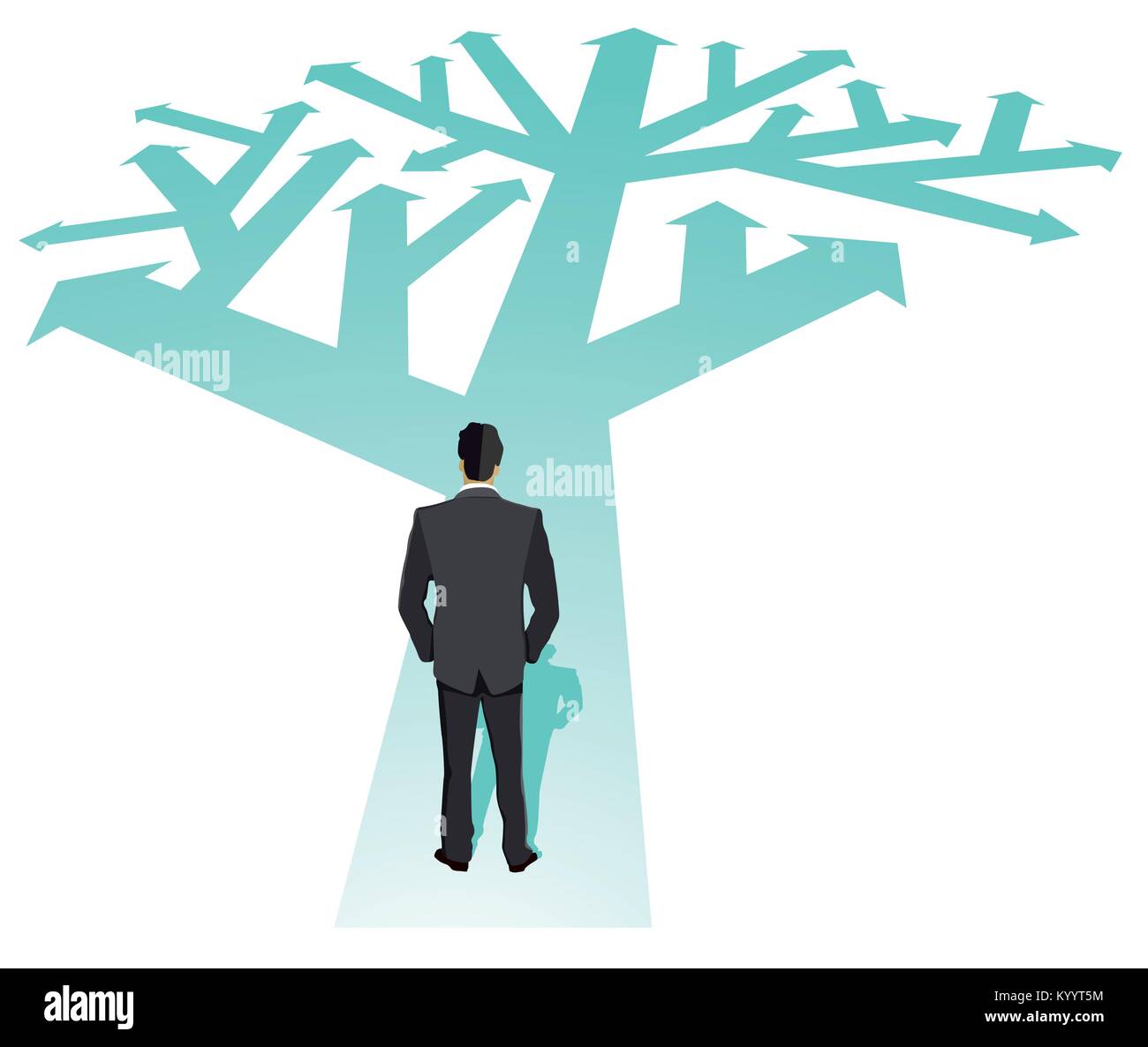 Geschäftsmann richtung zukunft Abbildung Stock Vektor