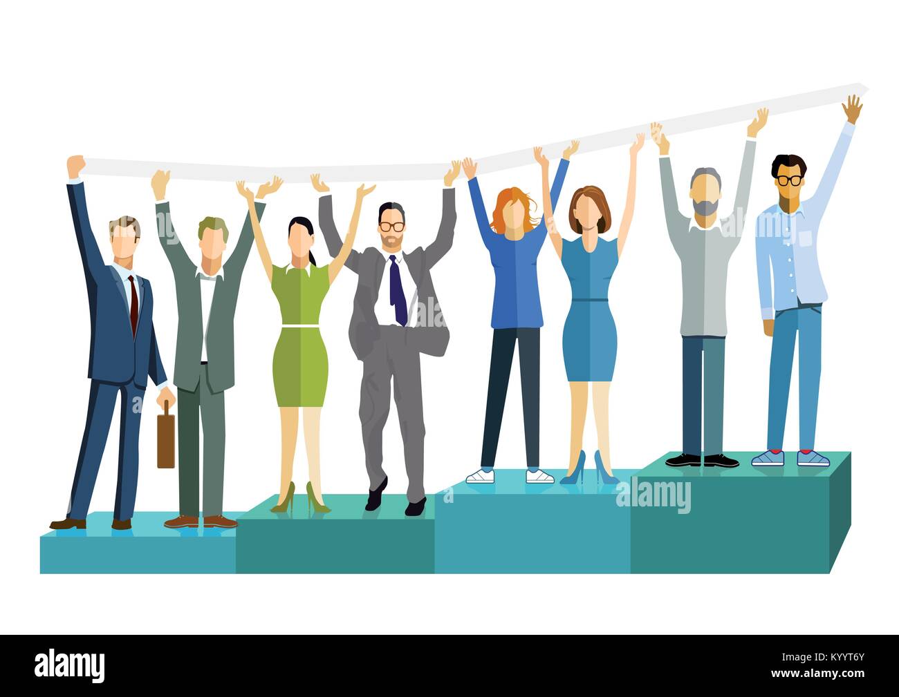 Geschäft Leute mit erfolgreichen Bilanz, wirtschaftlicher Erfolg, Abbildung Stock Vektor