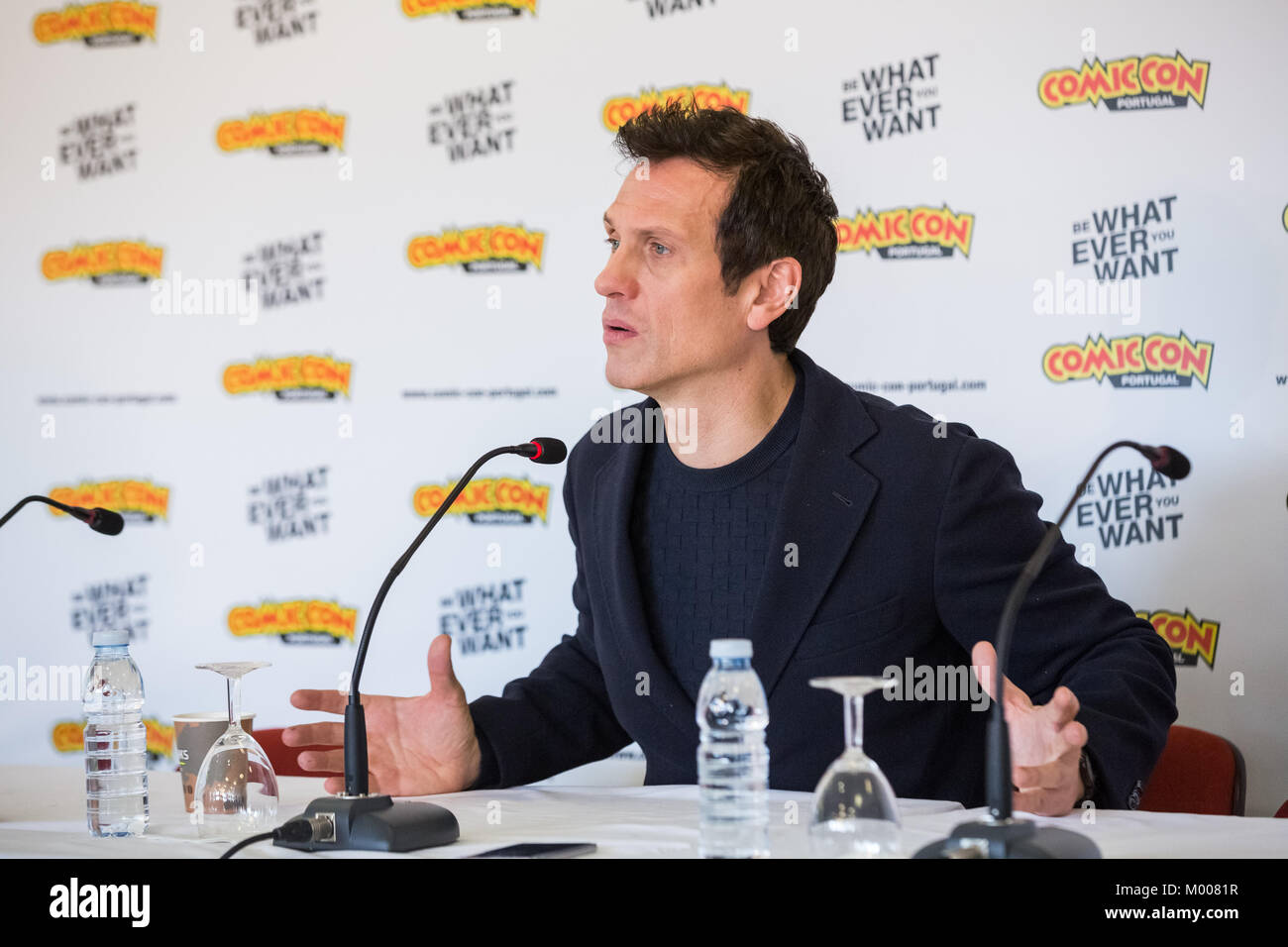 Simon Merrells anlässlich einer Pressekonferenz auf der Comic Con Portugal in Porto, Portugal. Mit: Simon Merrells Wo: Porto, Portugal Wann: 17 Dec 2017 Credit: Rui M Leal/WENN.com Stockfoto