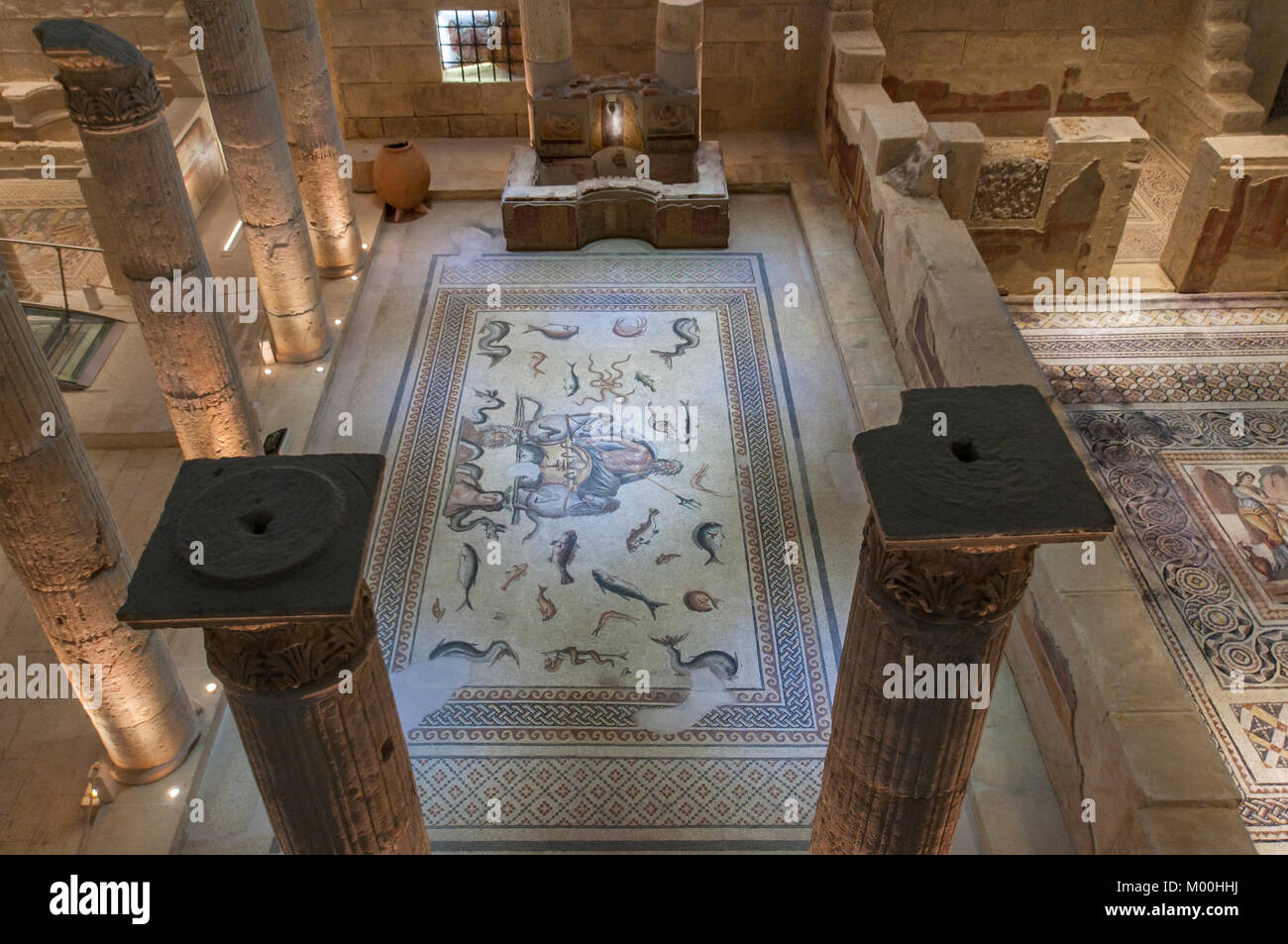 Innenansicht des Gaziantep Das Zeugma Mosaic Museum, Gaziantep, Southeastern Anatolia Region der Türkei Stockfoto
