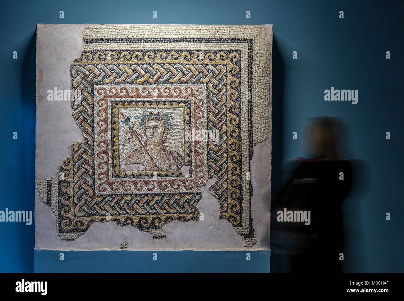 Dionysos Mosaik in der Gaziantep Das Zeugma Mosaic Museum, Gaziantep, Southeastern Anatolia Region der Türkei Stockfoto