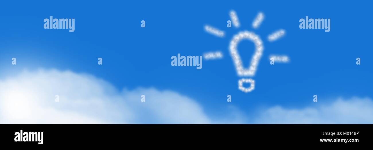 Glühlampe Idee Cloud Symbol mit Sky Stockfoto