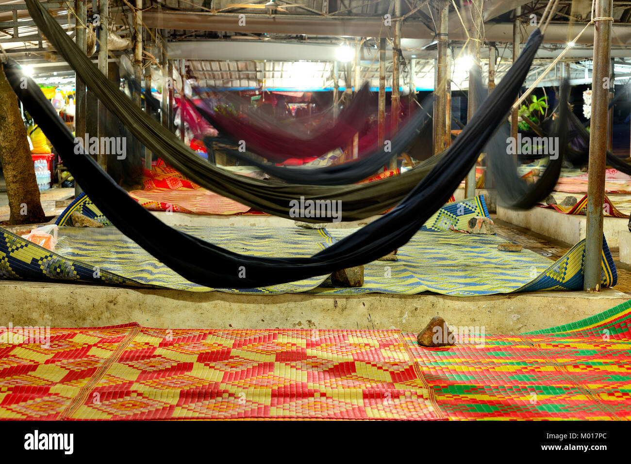 Hängematten in Kep Strand, Kep, Kambodscha Stockfoto