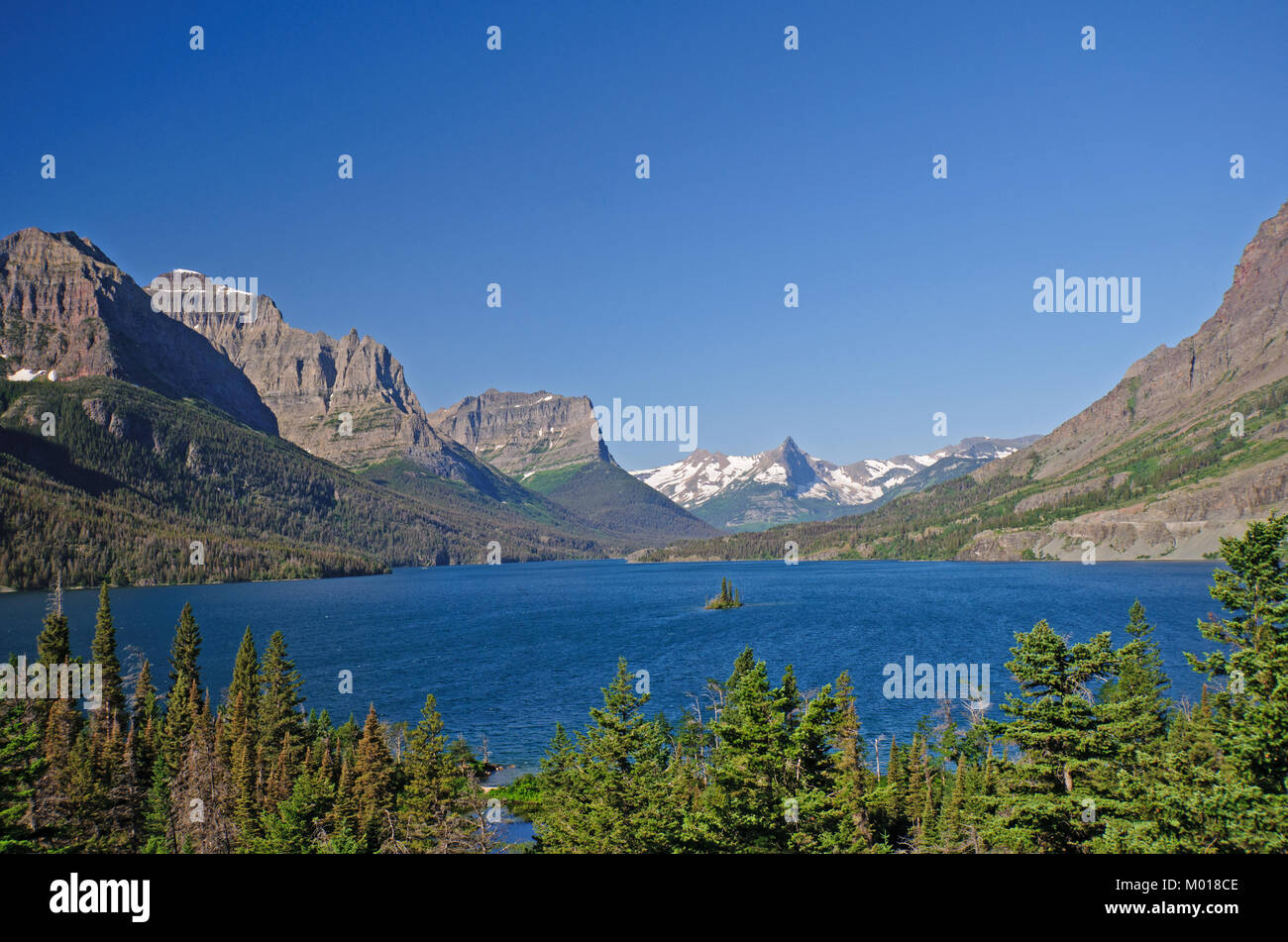 St Mary Lake im Glacier National Park in Montana Stockfoto