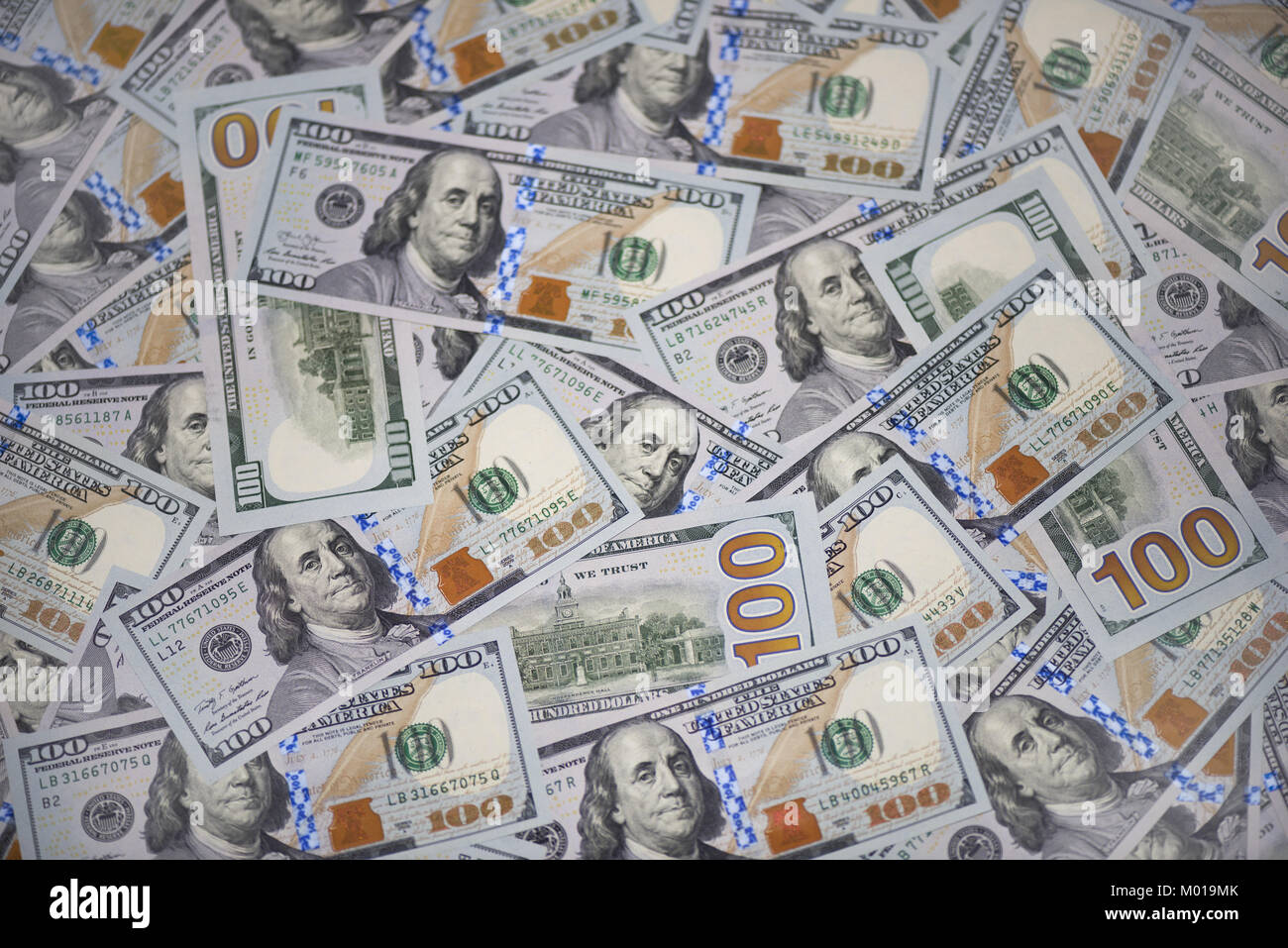 100 US-Dollar Banknoten (neue Stichprobe) Stockfoto