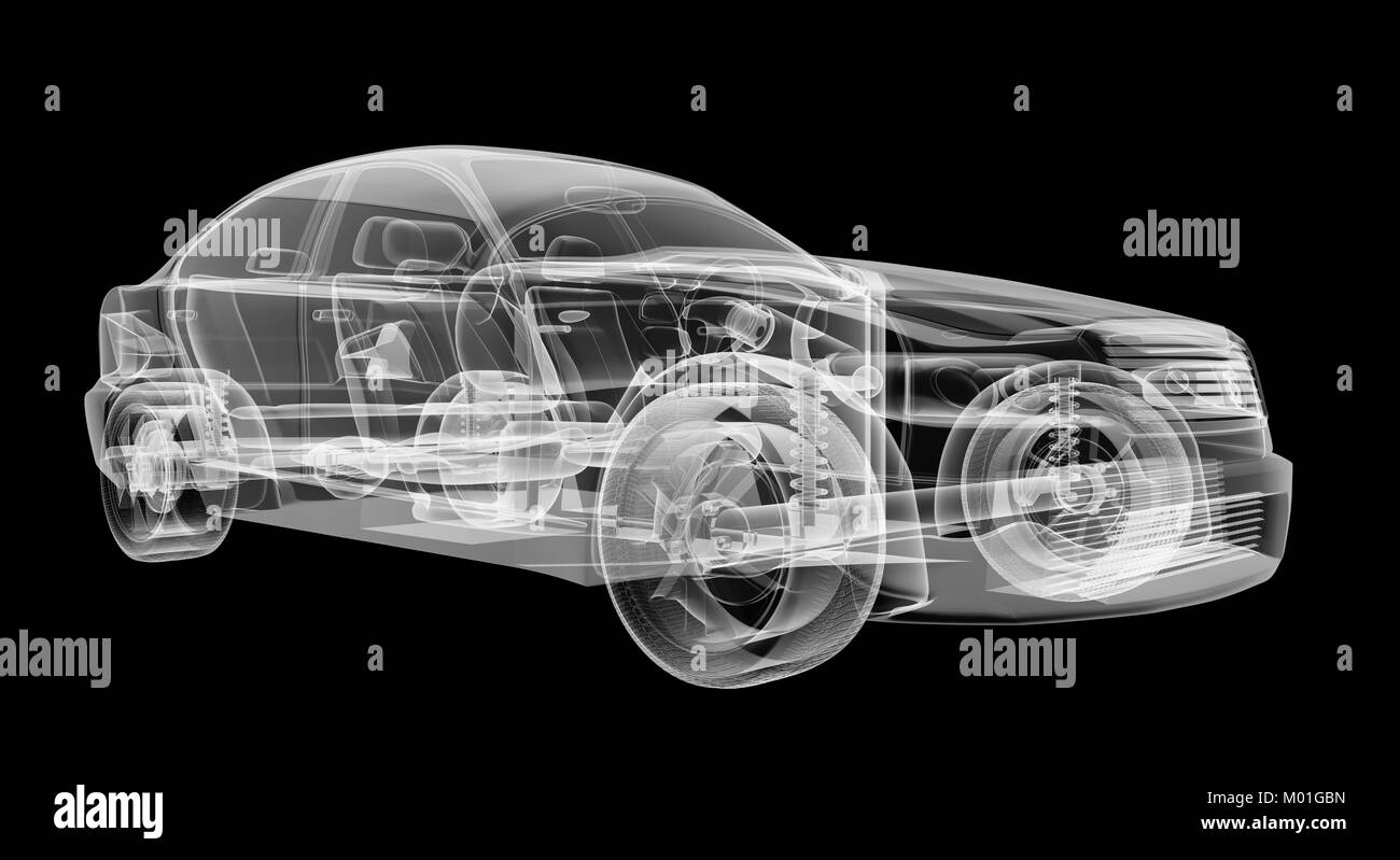 3D-Rendering für eine Sandisk generischen Auto Stockfoto