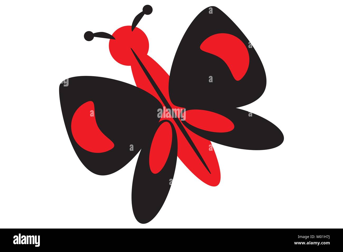 Abbildung: schwarz und rot Schmetterling, Vektor der Elegante, modische Butterfly/feminin Butterfly/abstract Butterfly/schönen Insekt/Motten Stock Vektor