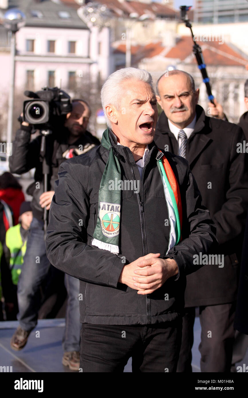 Sofia, Bulgarien, 03. März 2013: Wolen Siderow - Führer der nationalistischen Partei Ataka (Angriff) von Bulgarien Stockfoto