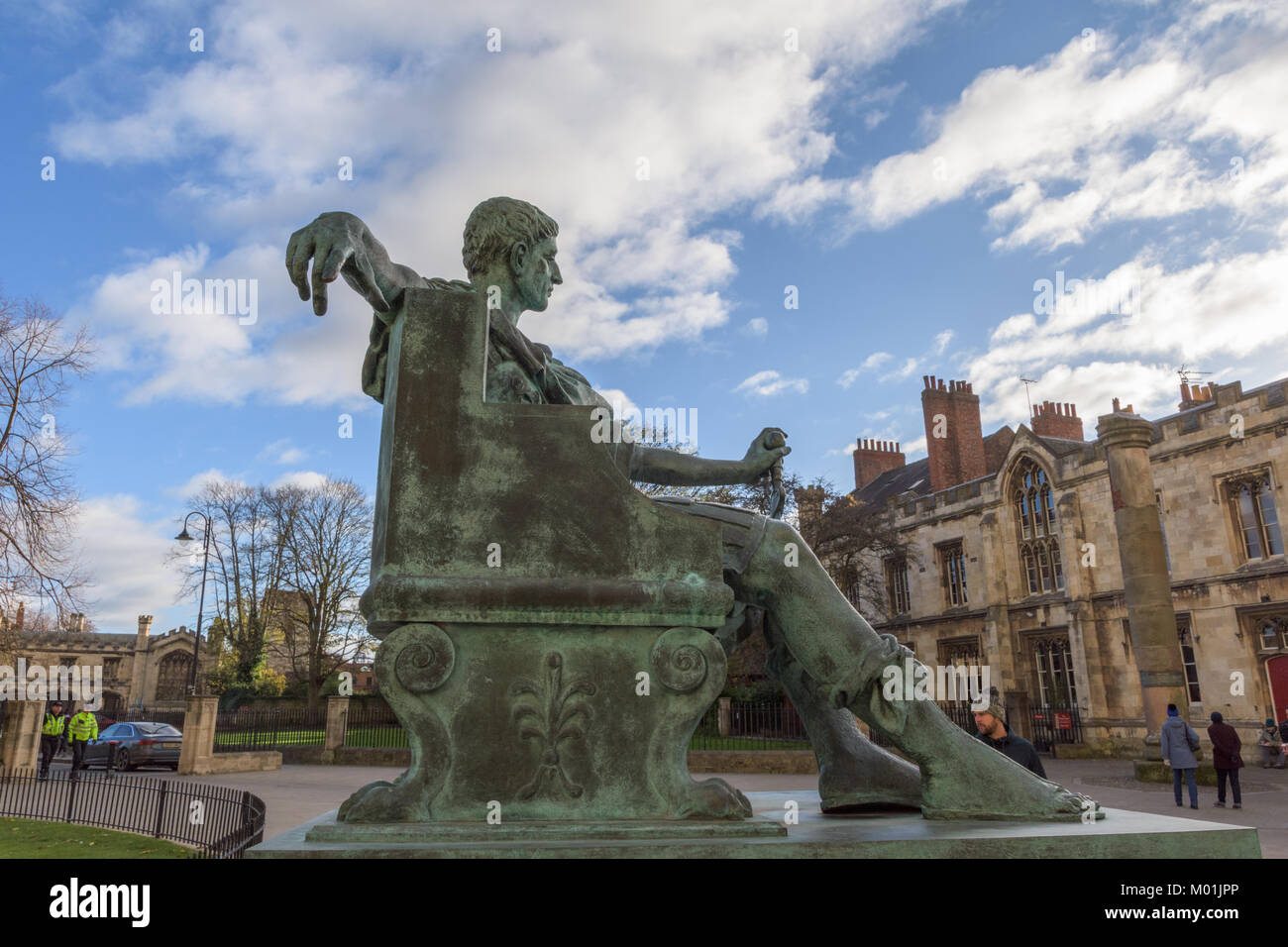 Statue des römischen Kaisers Konstantin, außerhalb von York Minster Kathedrale. Stockfoto