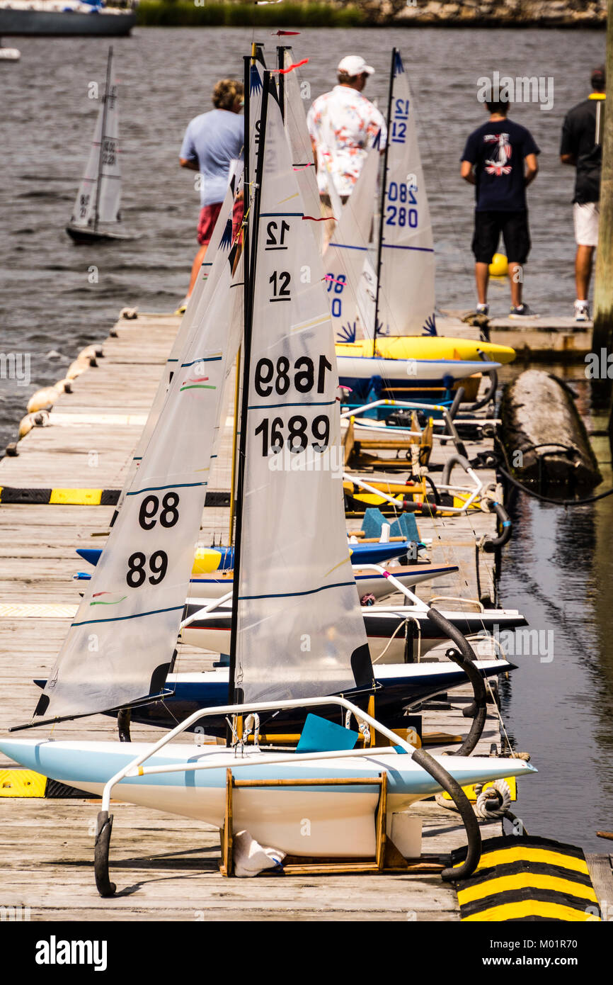 Modell Yacht Regatta Mystic Seaport Mystic, Connecticut, USA Stockfoto