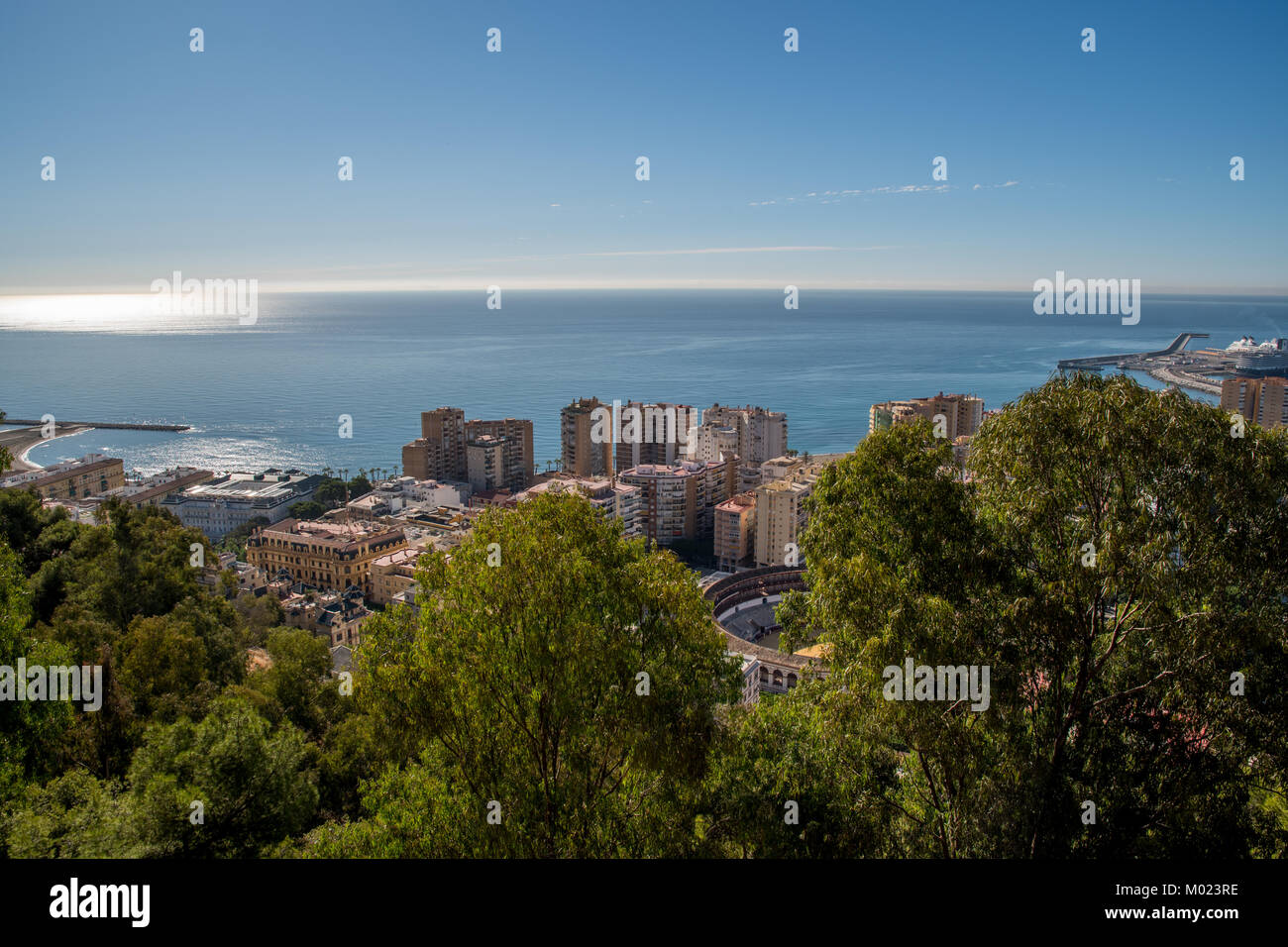 MALAGA, Andalusien/Spanien - Oktober 05, 2017: Blick auf die Stadt Malaga Stockfoto