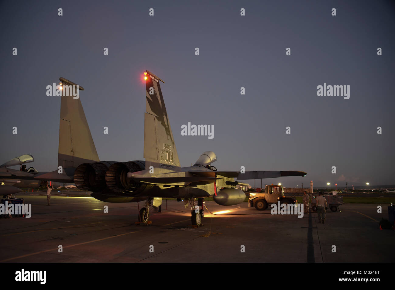 Us Air Force F-15C Eagle fighter Jet ab 144. des California Air National Guard Fighter Wing. Stockfoto