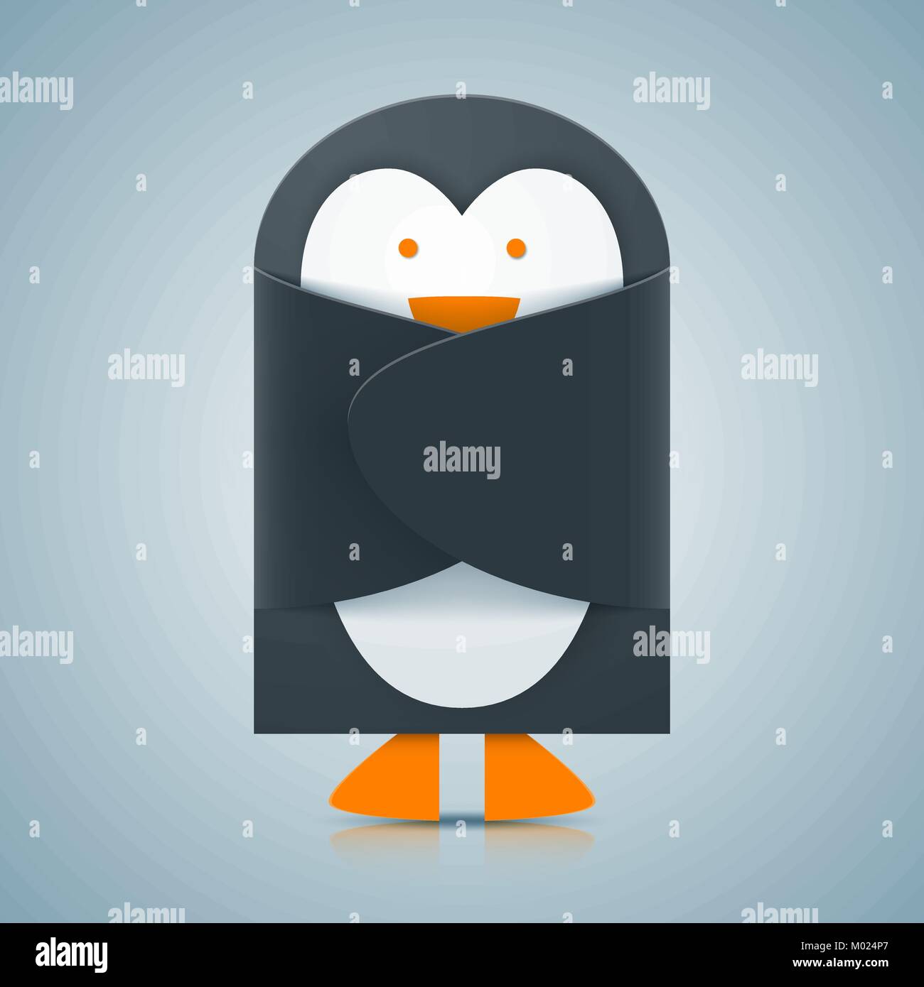Papier Pinguin-Symbol Briefumschlag. Stock Vektor