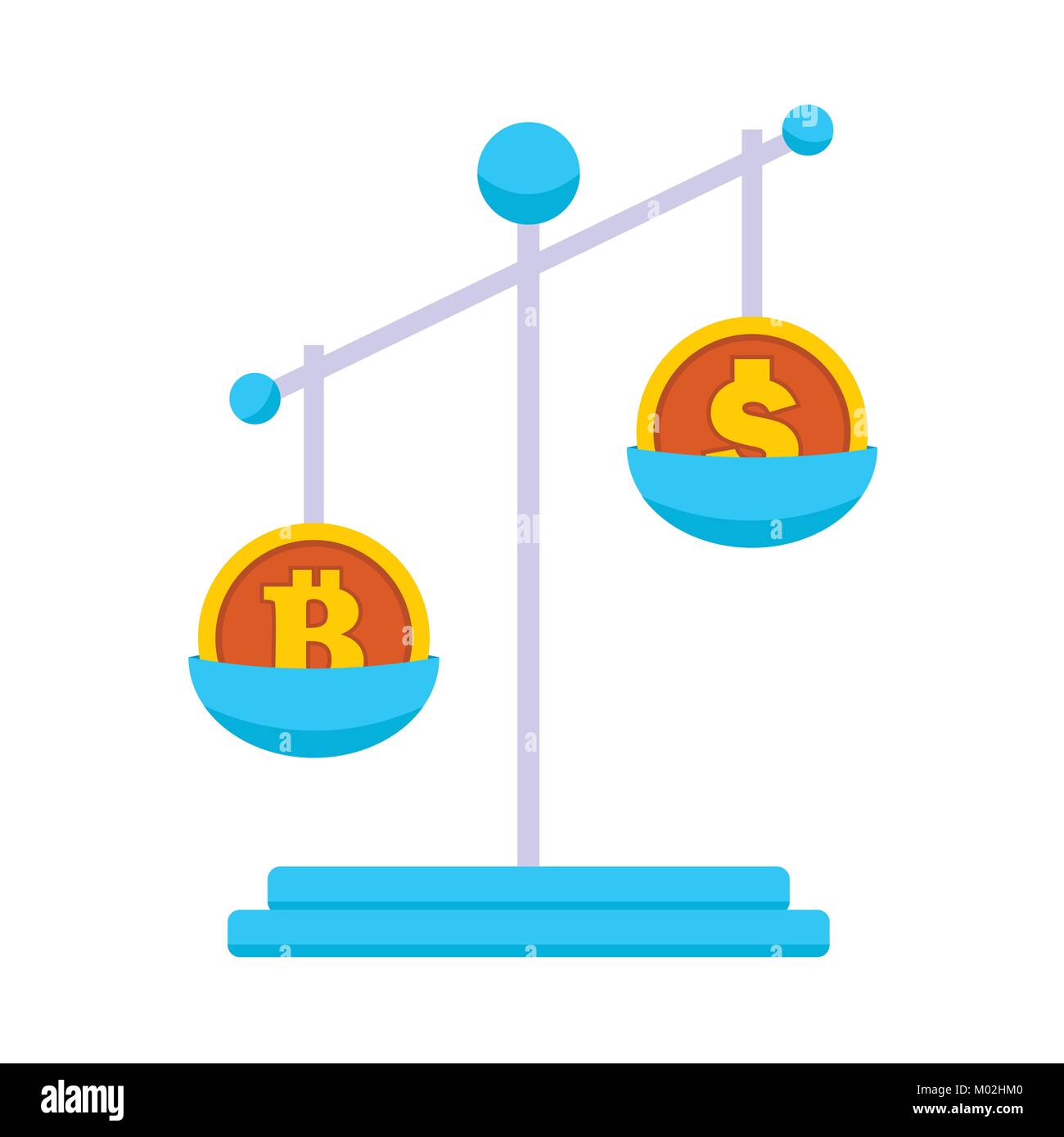 Bitcoin Markey Skalenwert Vector Illustration Grafik Stock Vektor