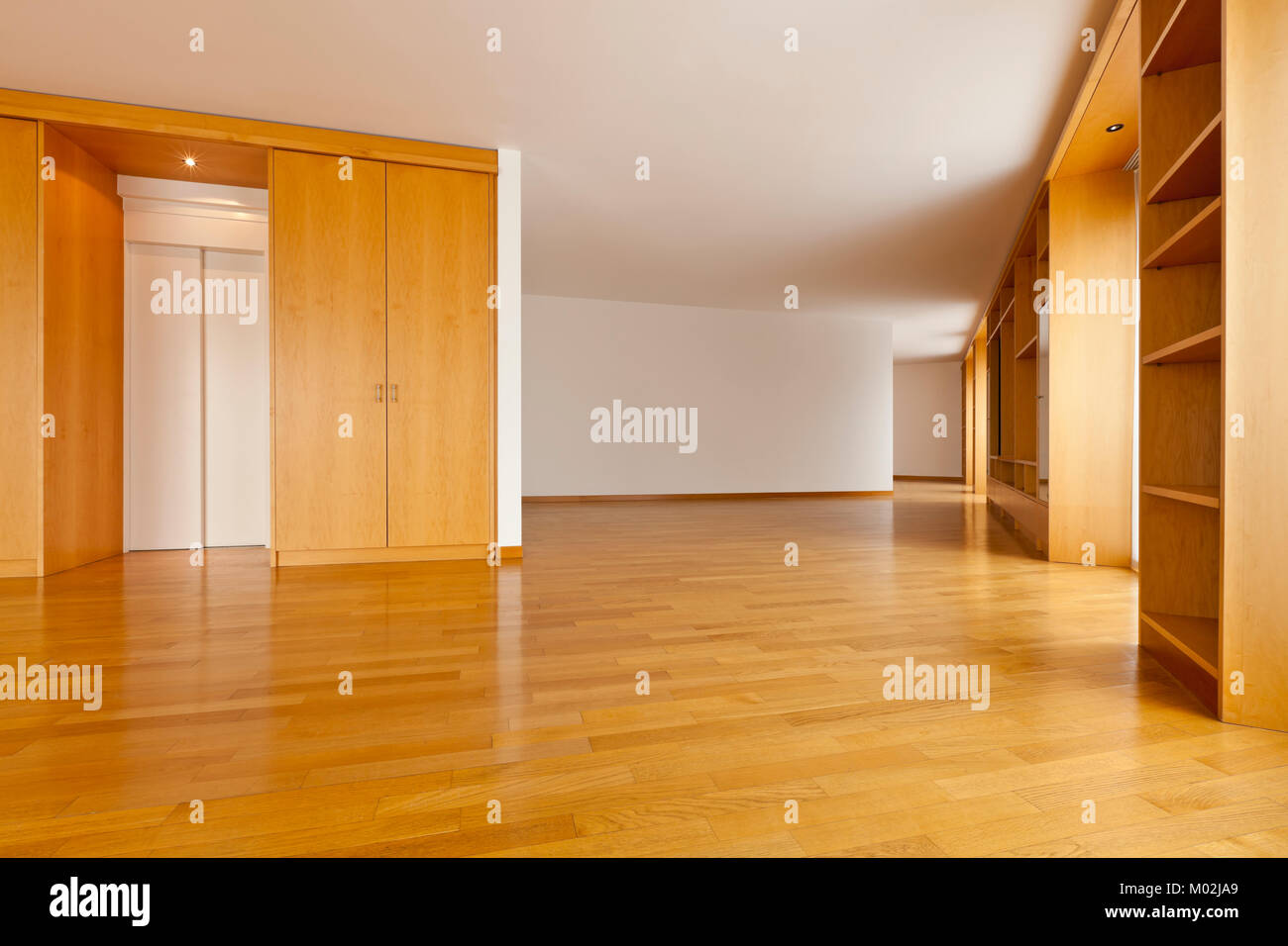 Schöne Wohnung, Innenraum mit Hartholzböden, Halle Stockfoto