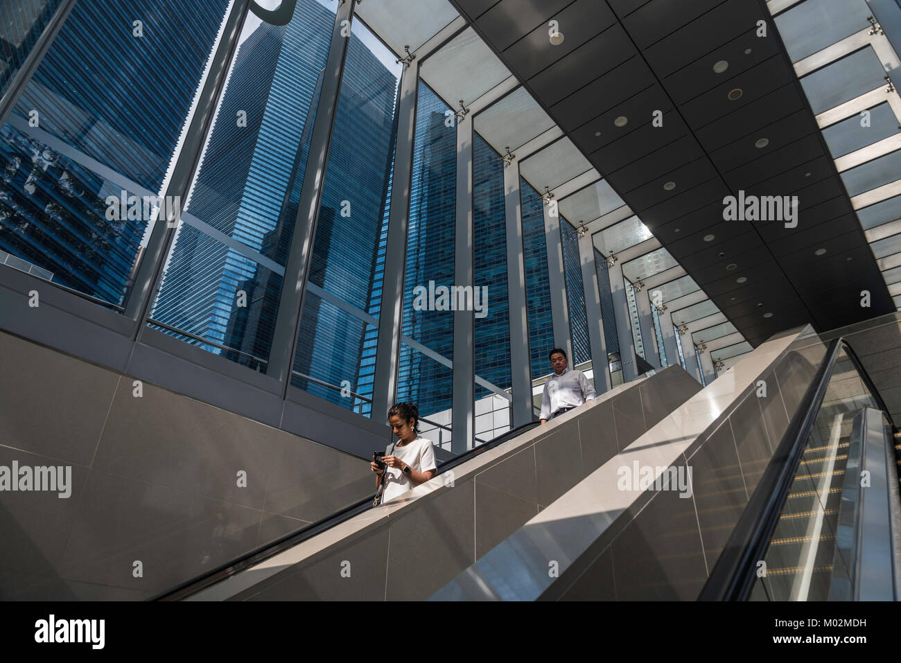 Architektur von Downton Kern, Marina Bay, Singapore Stockfoto