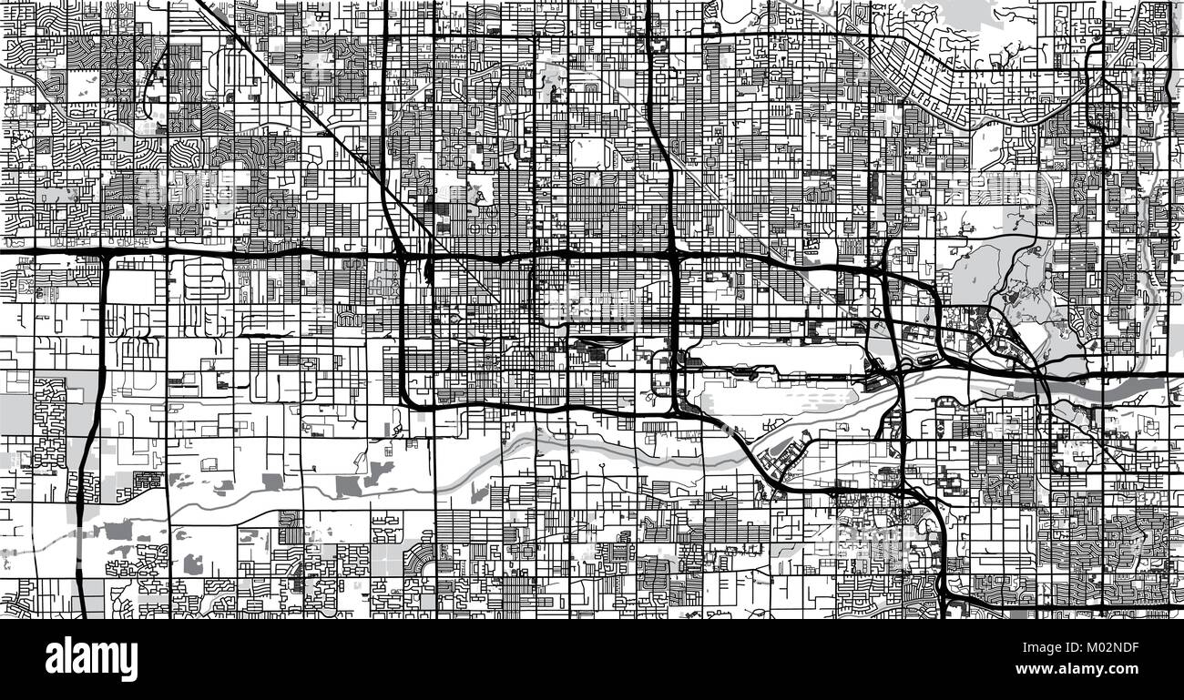 Urban vektor Stadtplan von Phoenix, Arizona, USA Stock Vektor