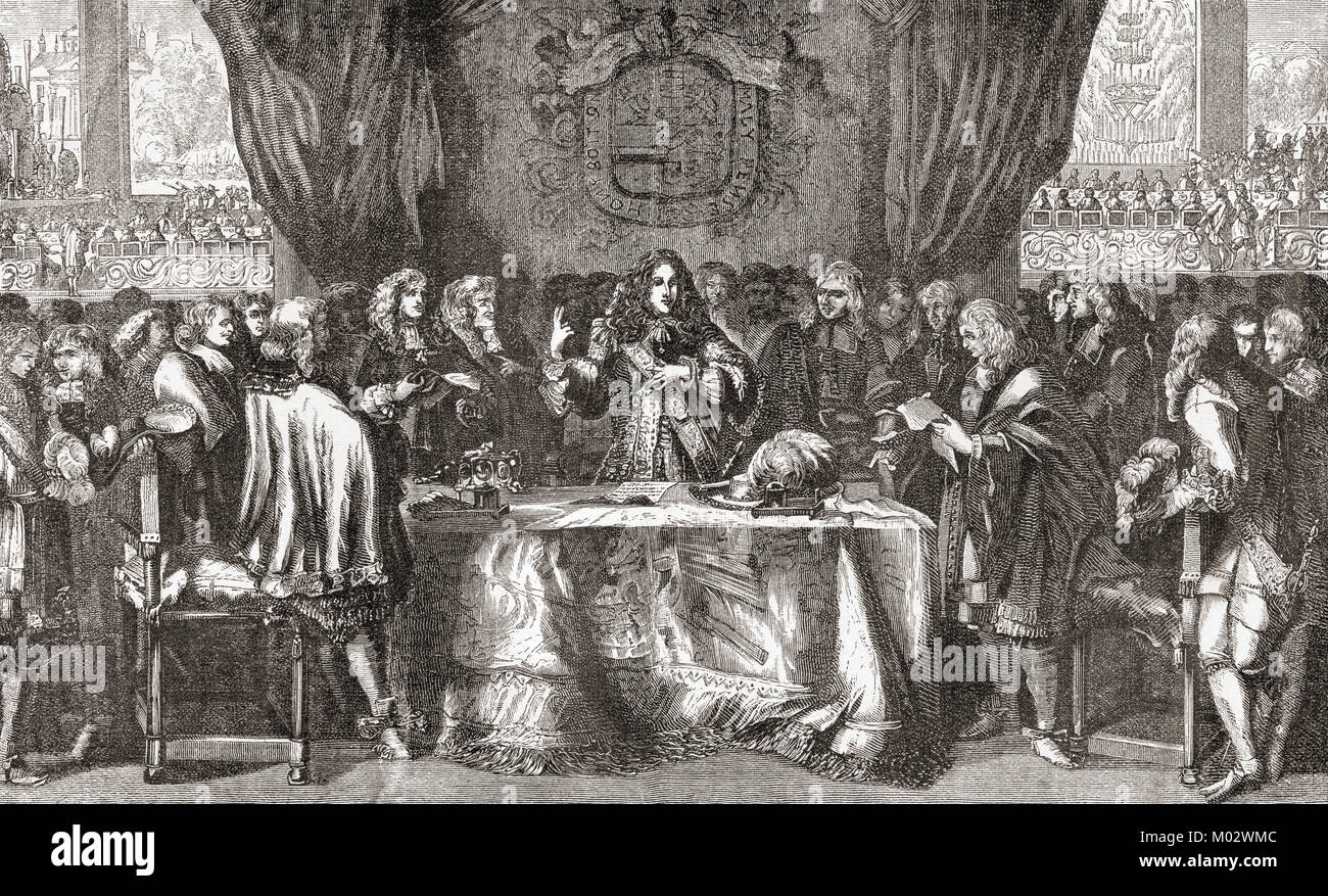 Wilhelm II., 1626 - 1650. Souveräner Fürst von Oranien, hier Der stadthalter der Vereinigten Provinzen der Niederlande, 14. März 1647 erklärt. Von Station und Lock's illustrierte Geschichte der Welt, veröffentlicht C 1882. Stockfoto