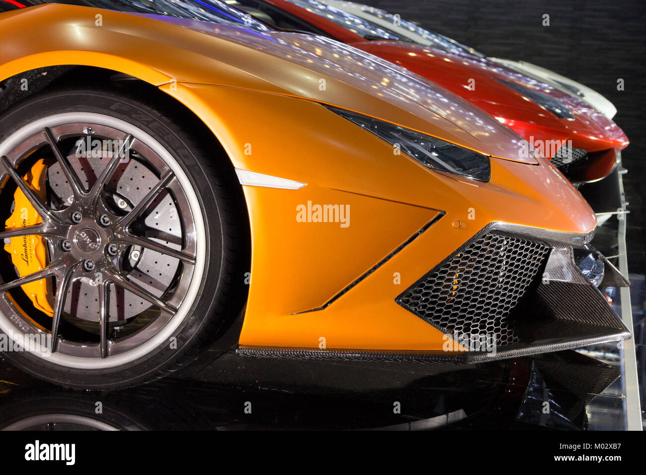 Genf, Schweiz - 4. März, 2015: Maßgeschneiderte Lamborghini supercars aus DMC Exotisches Auto Tuning LTD. Bei der 85. Internationale Automobilsalon in Genf Pa Stockfoto