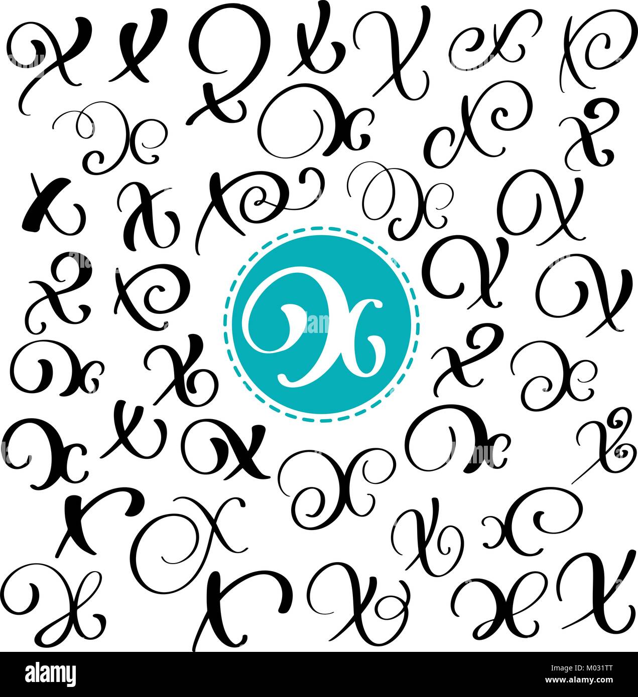 Satz Von Hand Gezeichnet Vektor Kalligraphie Buchstaben X Script Font Isolierte Briefe Mit Tinte Geschrieben Handschriftliche Pinselstil Zuruck Hand Schriftzug Fur Logos Verpackungsdesign Plakat Stock Vektorgrafik Alamy