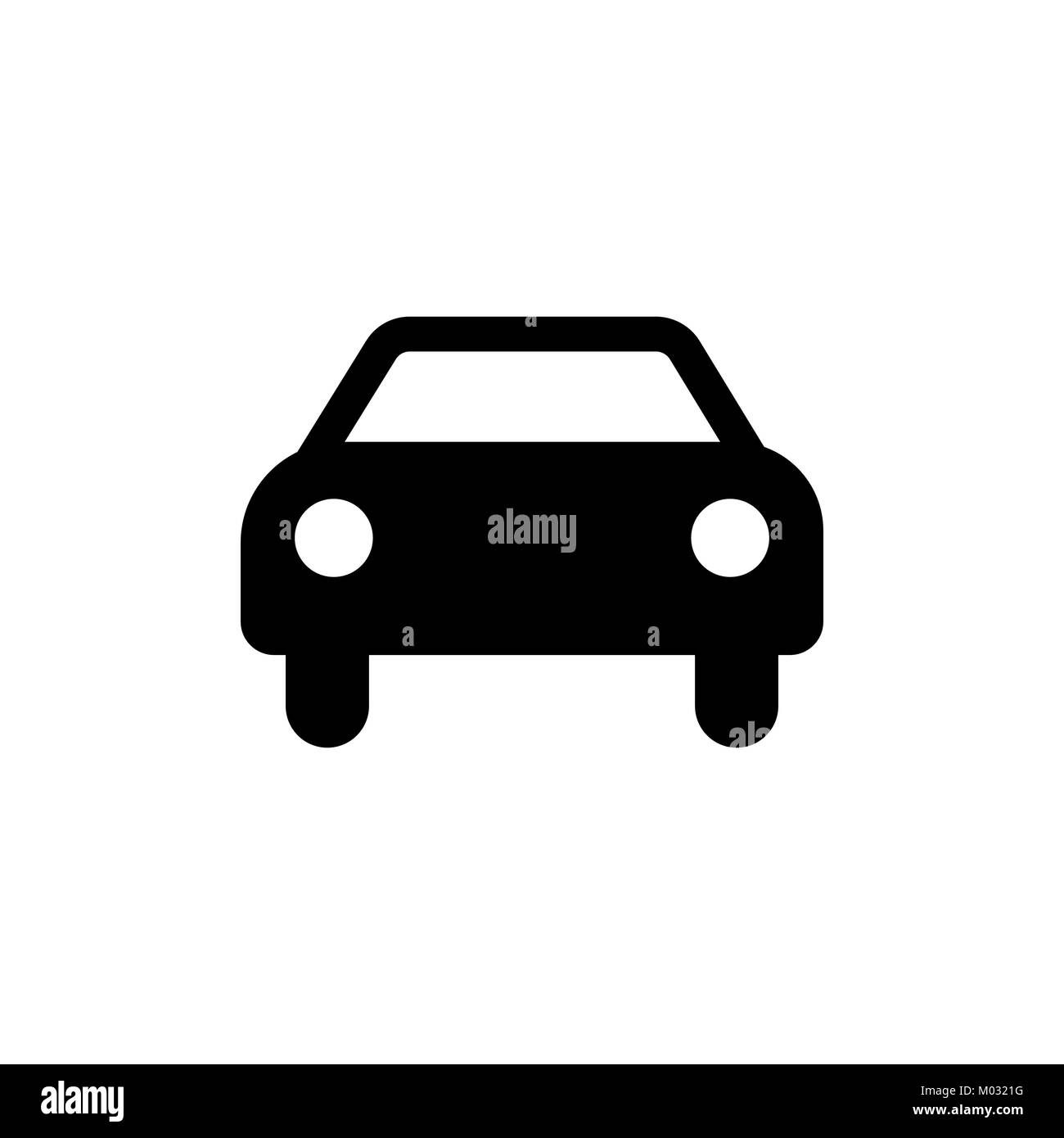 Auto-Symbol. Schwarzes Auto anmelden. Symbol Transport Stock Vektor
