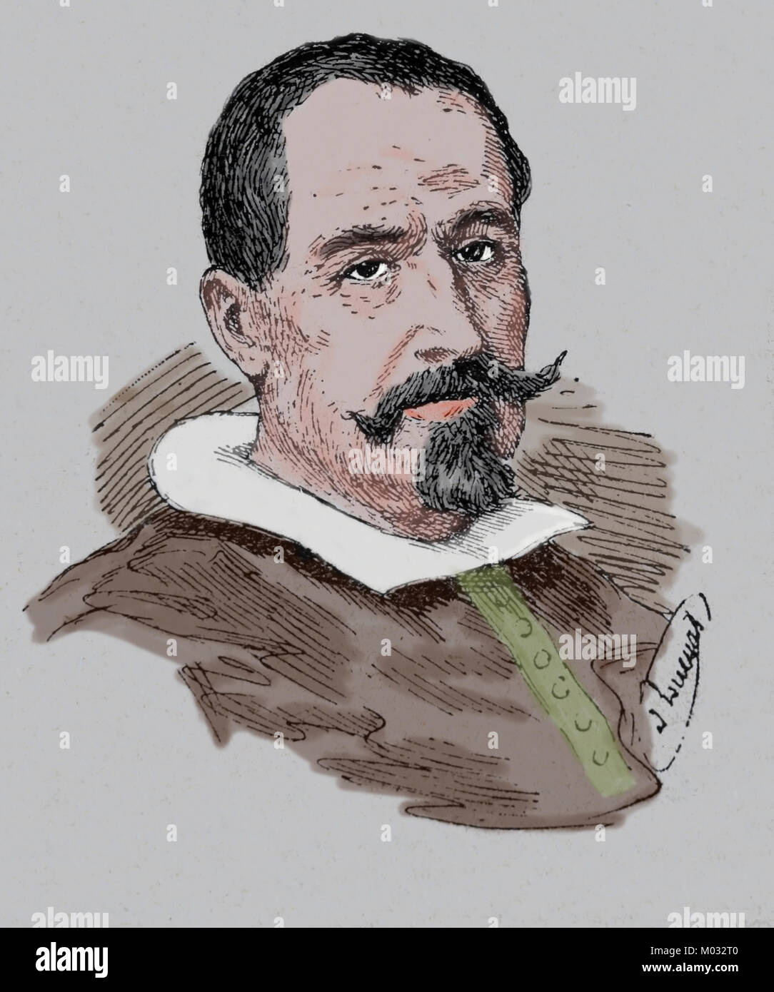 Alonzo Cano (1601-1667). Spanischer Maler, Architekt und Bildhauer. Porträt. Spanisch Gravur. Stockfoto