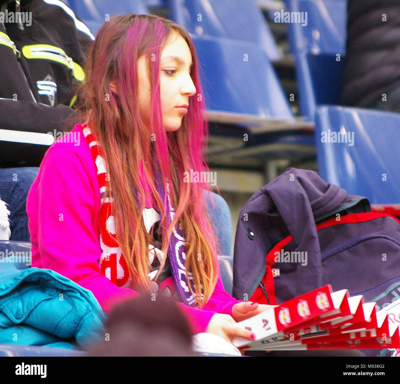 Bild von einem Bundesliga-Spiel zwischen dem FC Red Bull Salzburg und dem SK Rapid Wien, das ein Fußballspiel in der Saison 2010 zeigt. Stockfoto