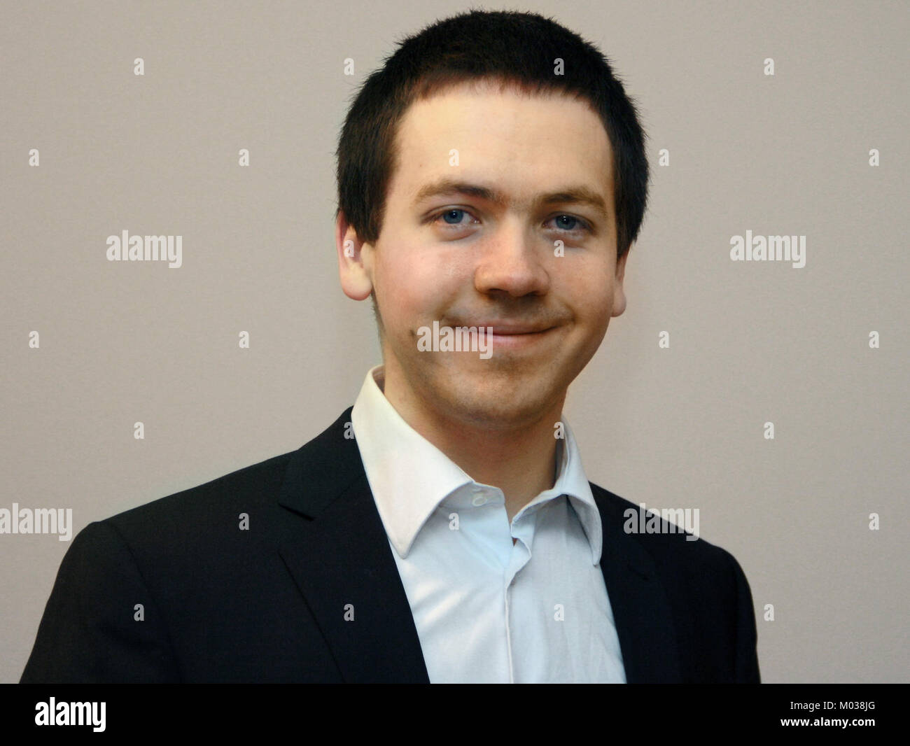 Brian Tomasik, März 2014, in Basel, Schweiz Stockfoto