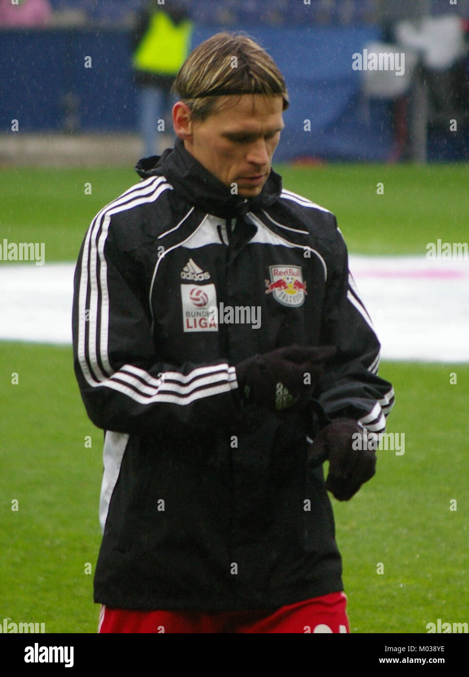 Der FC Red Bull Salzburg traf in einem Bundesliga-Spiel gegen den SC Wiener Neustadt, bei dem es um einen hochkarätigen Fußballwettbewerb in Österreich ging. Stockfoto