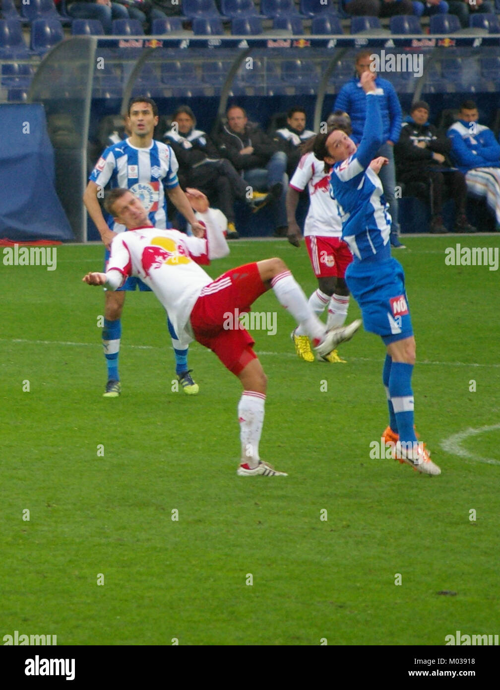 Das Bundesliga-Spiel zwischen dem FC Red Bull Salzburg und dem SC Wiener Neustadt fand am 28. Platz statt. Stockfoto
