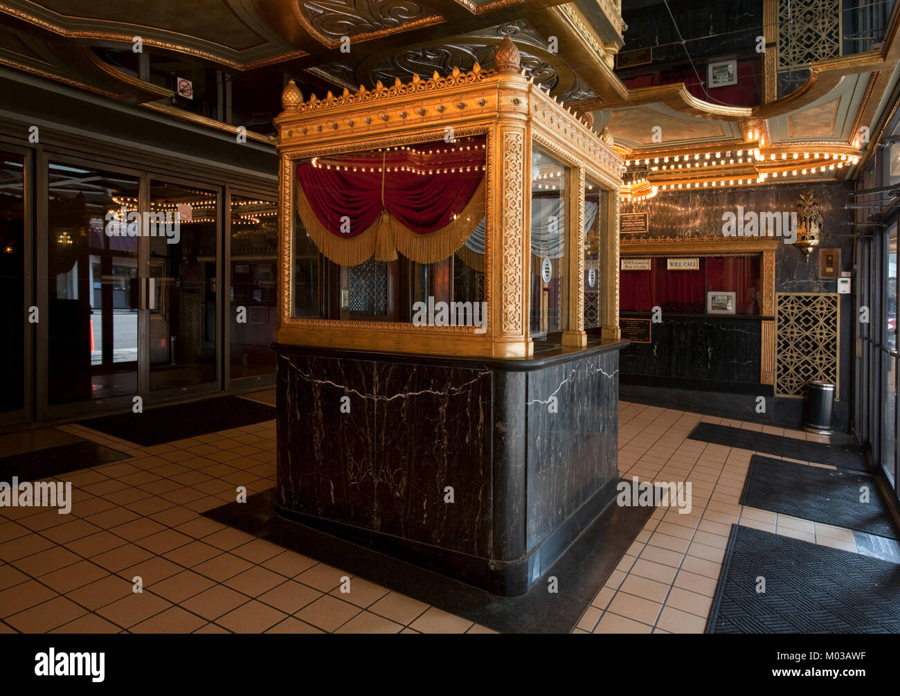 Interieur, Box Office, Alabama Theater, Birmingham, Alabama Stockfoto