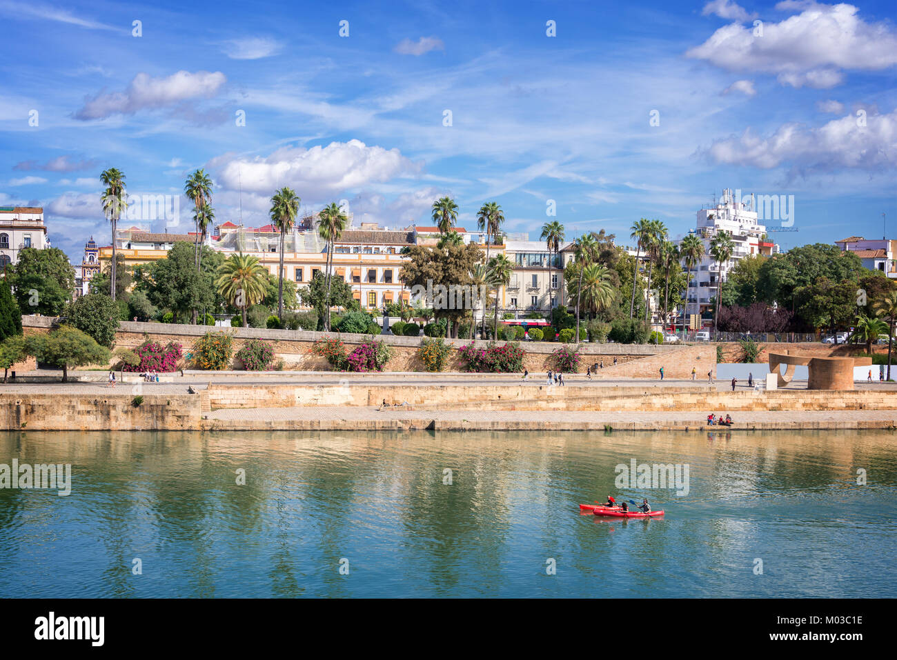 Panorama von Sevilla und den Guadalquivir Fluss Stockfoto