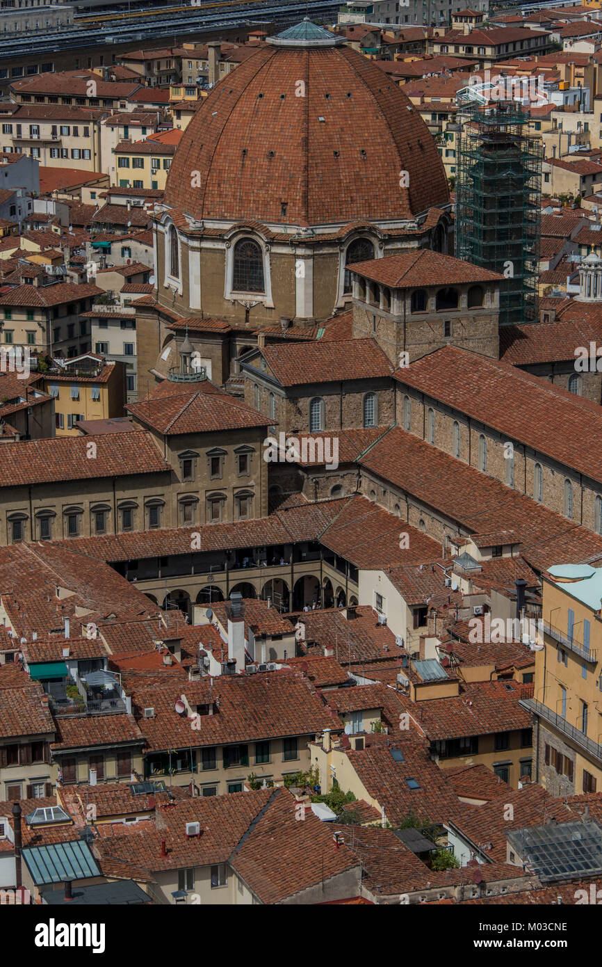 Die vielfältigen Sehenswürdigkeiten der Altstadt von Florenz in der Toskana, Italien - September 2017 Stockfoto