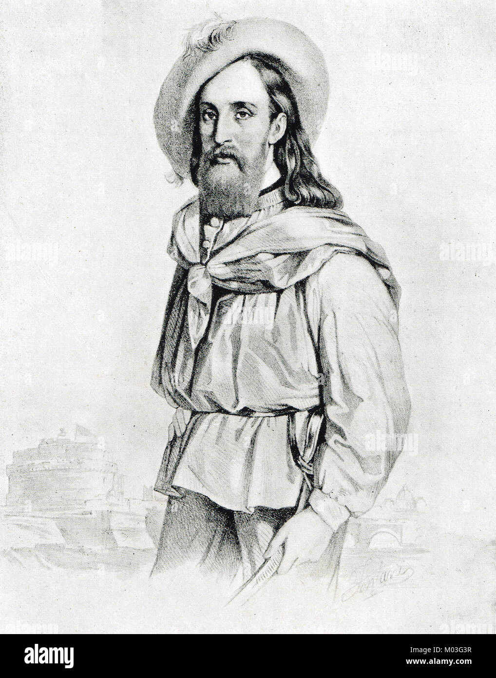 Giuseppe Garibaldi in Rom im Jahre 1849 Stockfotografie Alamy